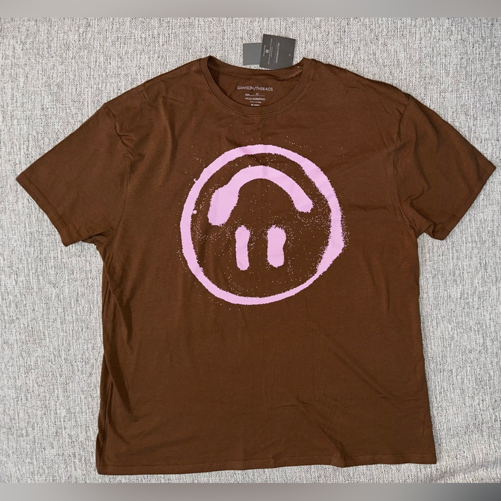 New never worn women’s  Grayson Threads upside down smiley face g-shirt medium